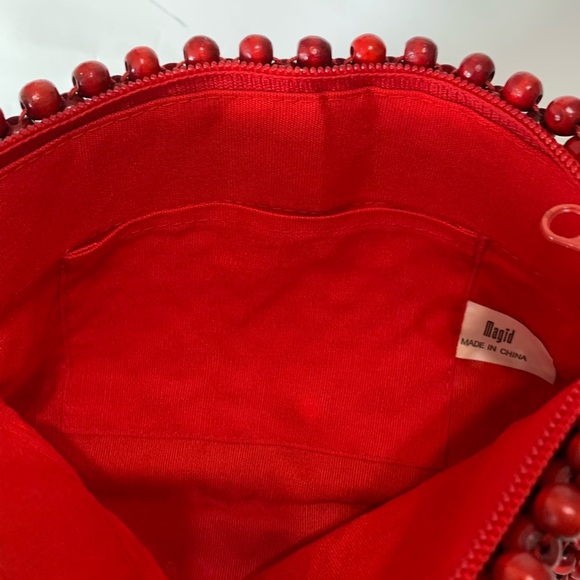 Vintage Red Beaded Clutch - Picture 4 of 11